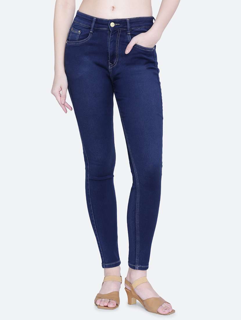 women plain skinny fit denim jeans - 21632506 -  Zoom Image - 0