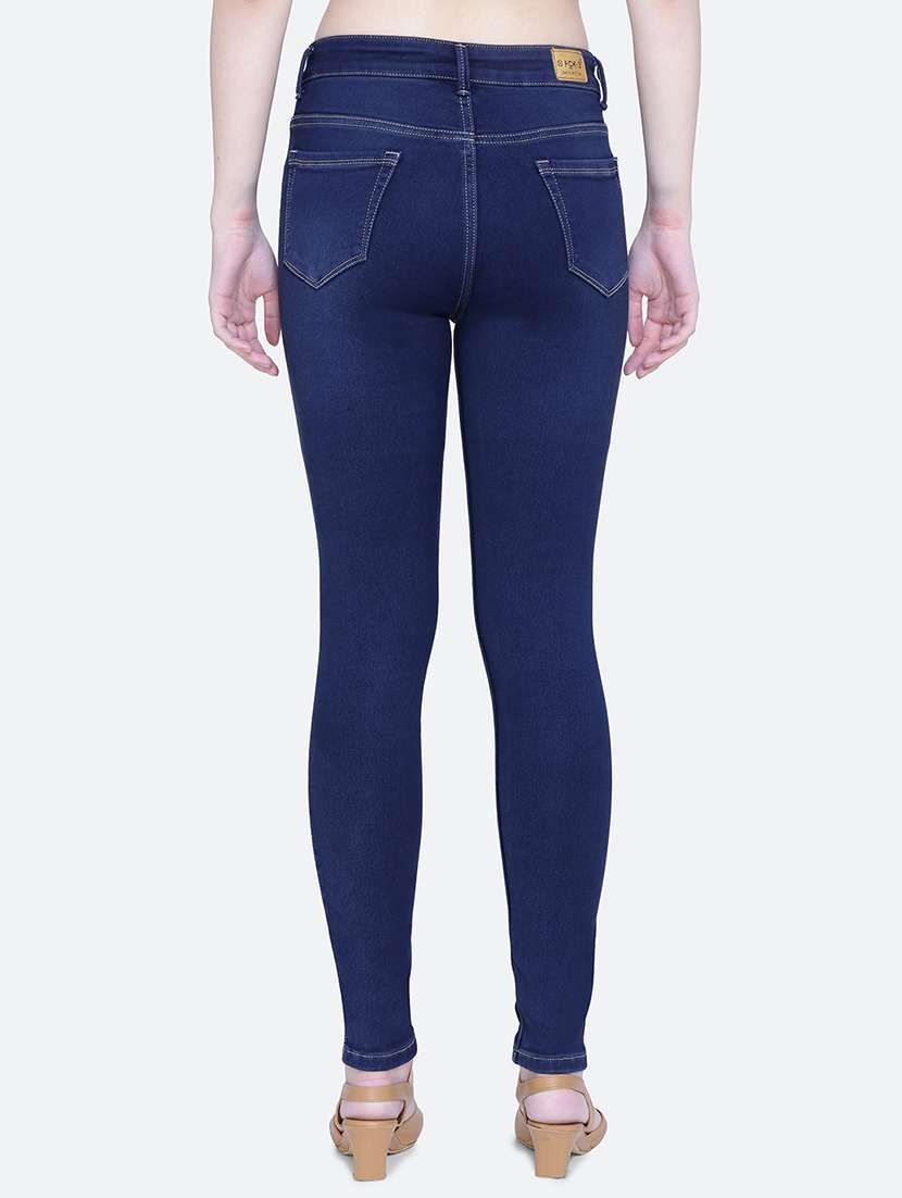 women plain skinny fit denim jeans - 21632506 - Standard Image - 3