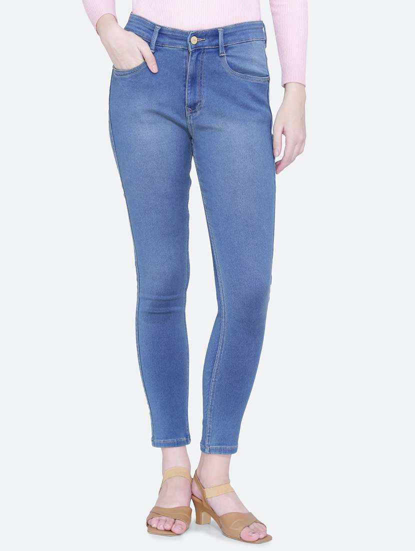 women plain skinny fit denim jeans - 21632513 -  Zoom Image - 0
