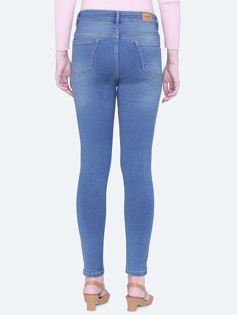 women plain skinny fit denim jeans - 21632513 - Standard Image - 3
