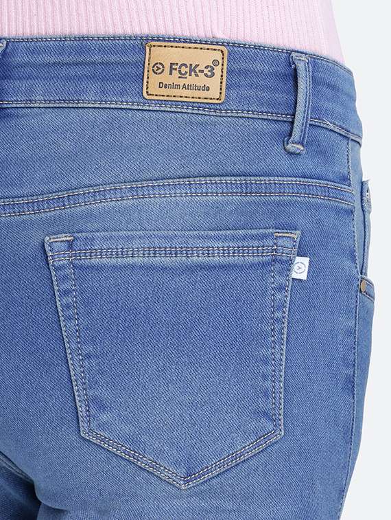 women plain skinny fit denim jeans - 21632513 - Standard Image - 5