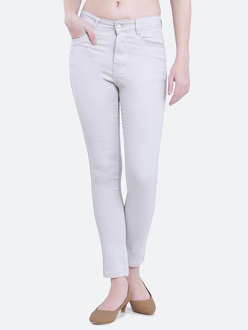 women plain skinny fit denim jeans - 21632520 - Standard Image - 0