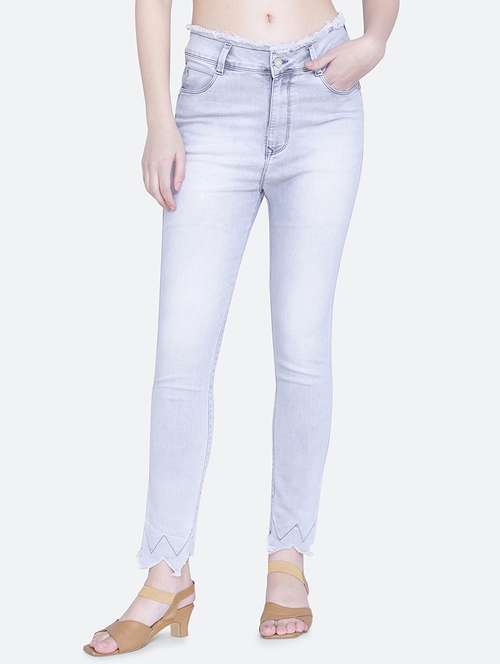 women plain skinny fit denim jeans - 21632528 - Standard Image - 0