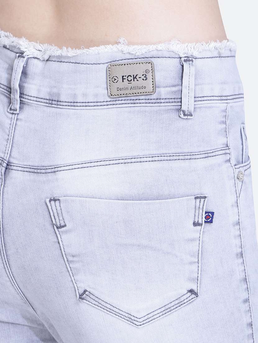 women plain skinny fit denim jeans - 21632528 - Standard Image - 5