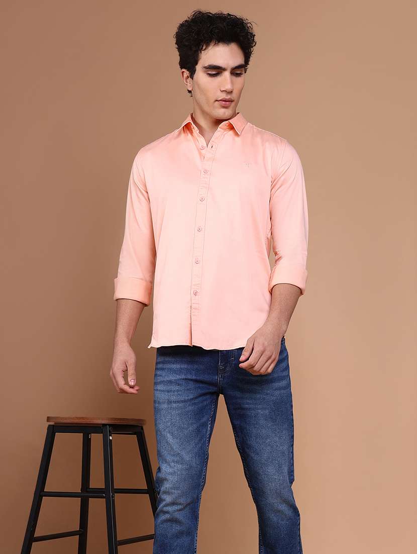 women solid collared casual shirt - 21632623 - Standard Image - 3