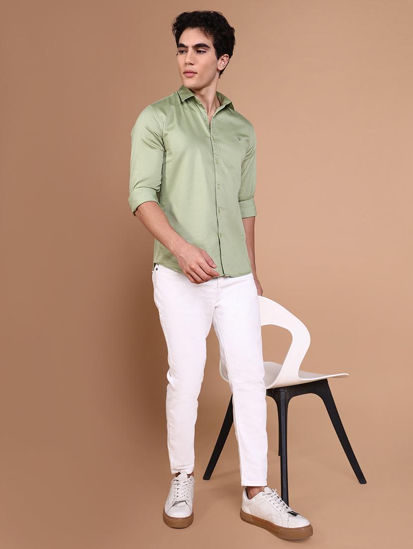 women solid collared casual shirt - 21632625 - Standard Image - 5