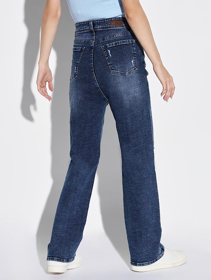 women distress mid rise denim jean - 21632634 - Standard Image - 3