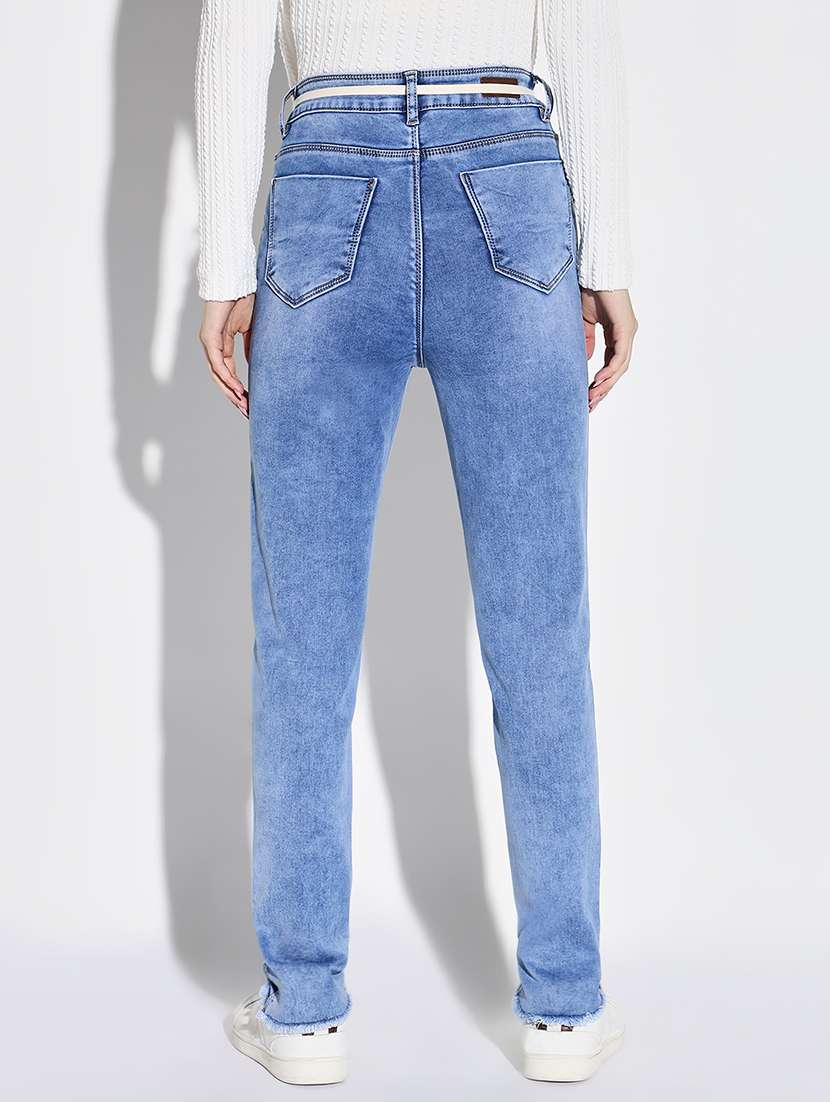 women plain slim fit denim jeans - 21632635 -  Standard Image - 3