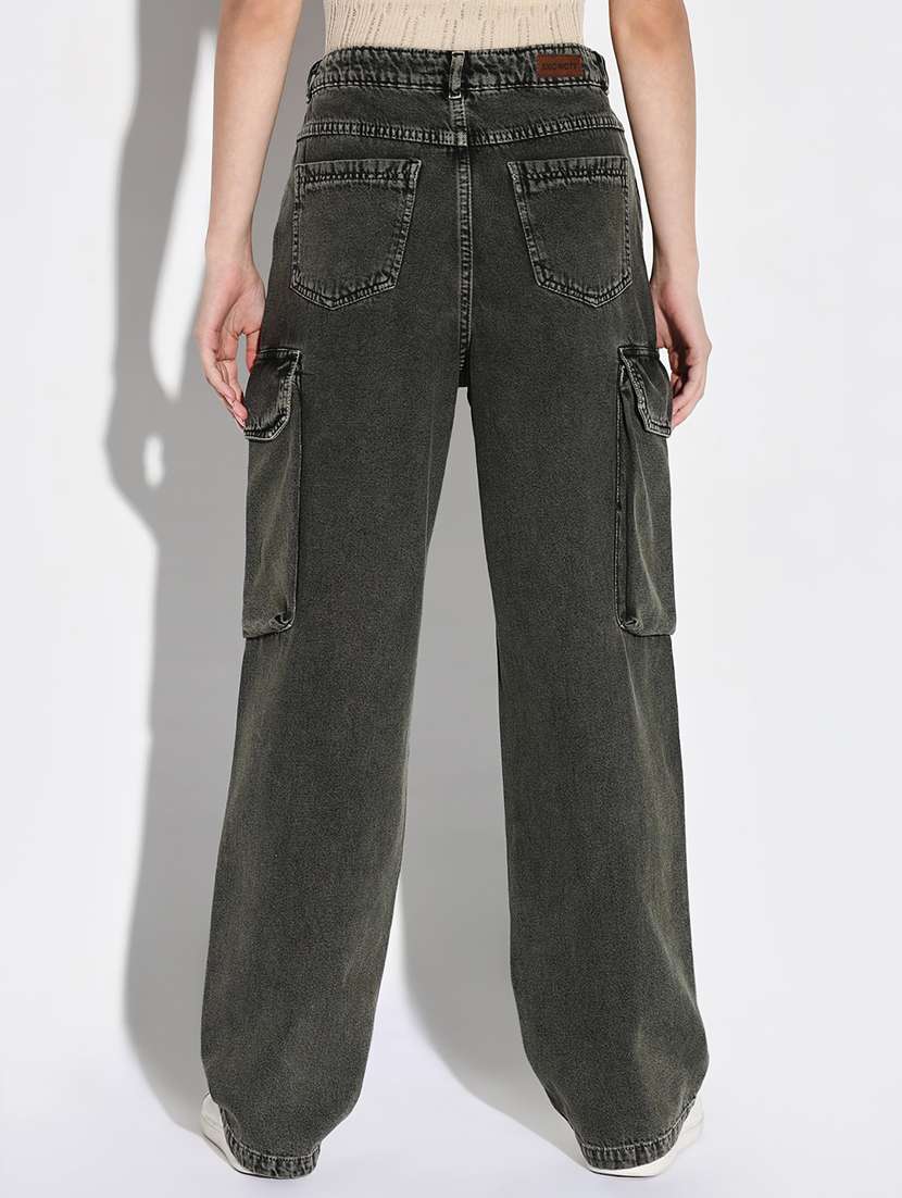 women plain mid rise cargo - 21632636 -  Standard Image - 3