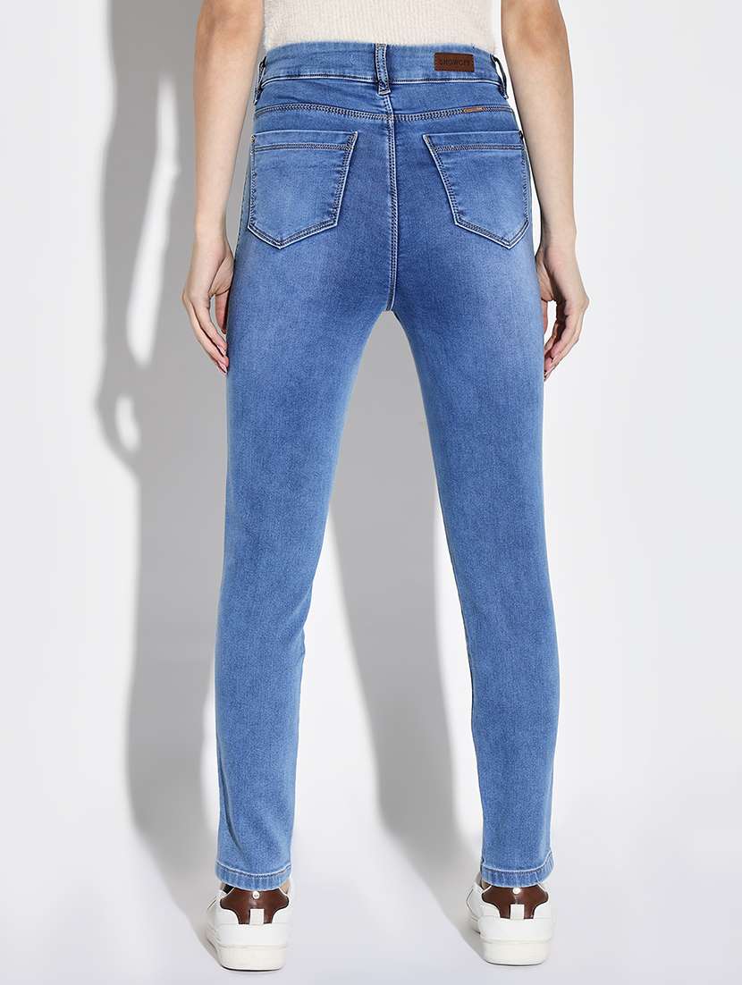 women plain slim fit denim jeans - 21632637 -  Standard Image - 3