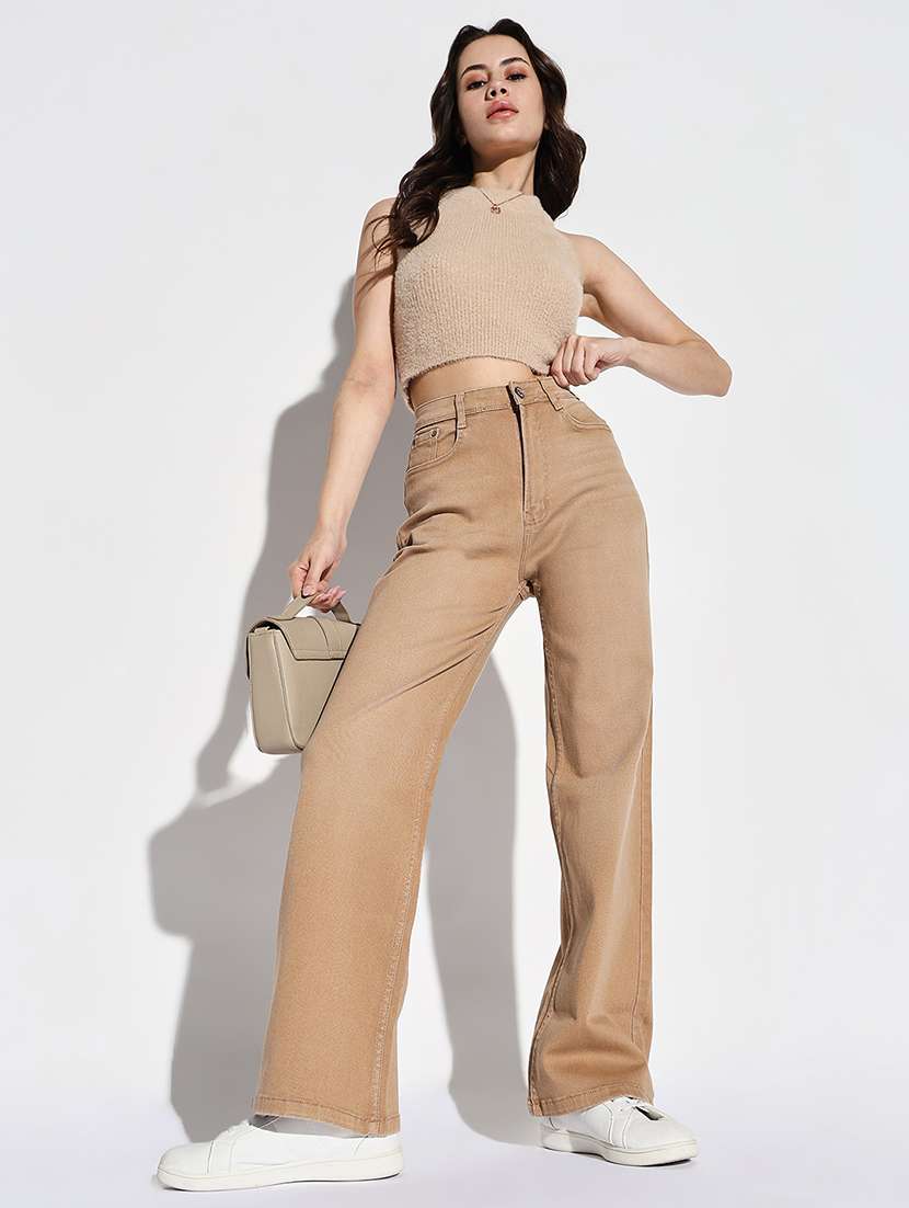 women plain mid rise denim jeans - 21632639 -  Standard Image - 5