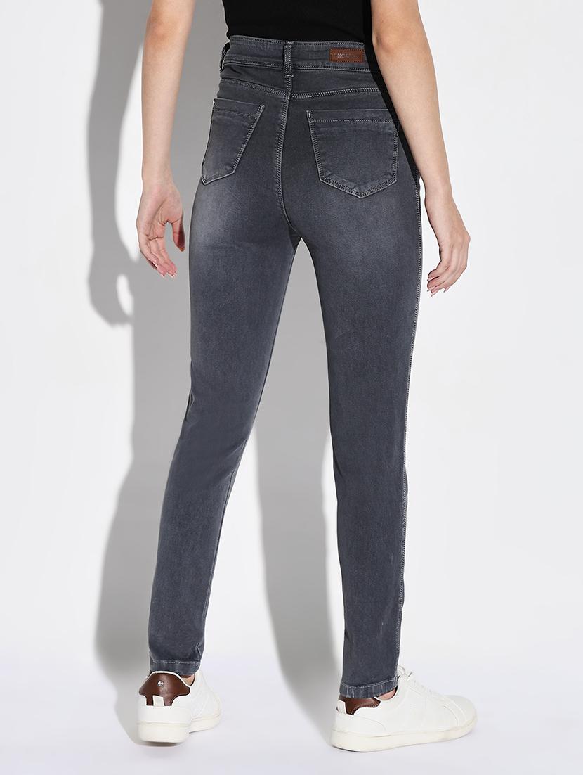 women plain high rise denim jeans - 21632641 - Standard Image - 3