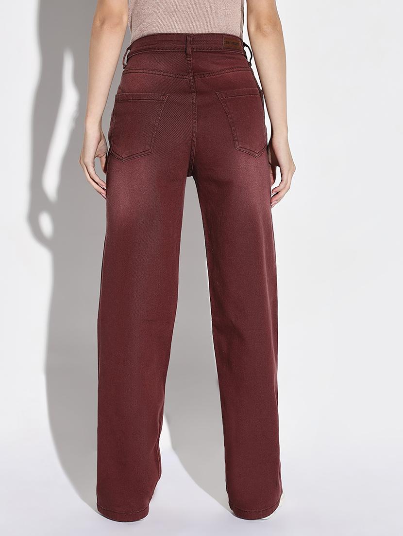 women plain high rise denim jeans - 21632642 - Standard Image - 3