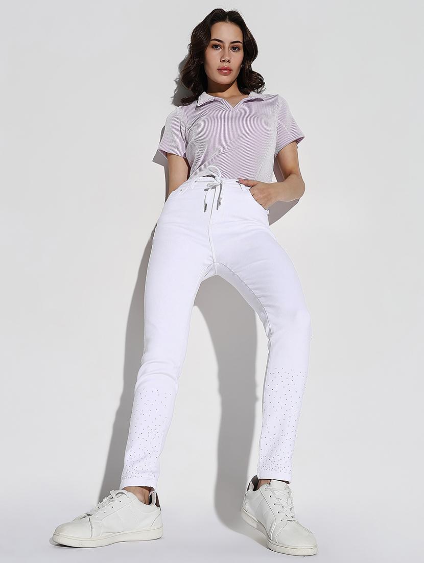 women plain slim fit denim jeans - 21632649 - Standard Image - 5