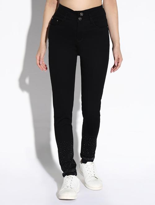 women solid skinny fit denim jeans - 21632652 - Standard Image - 0