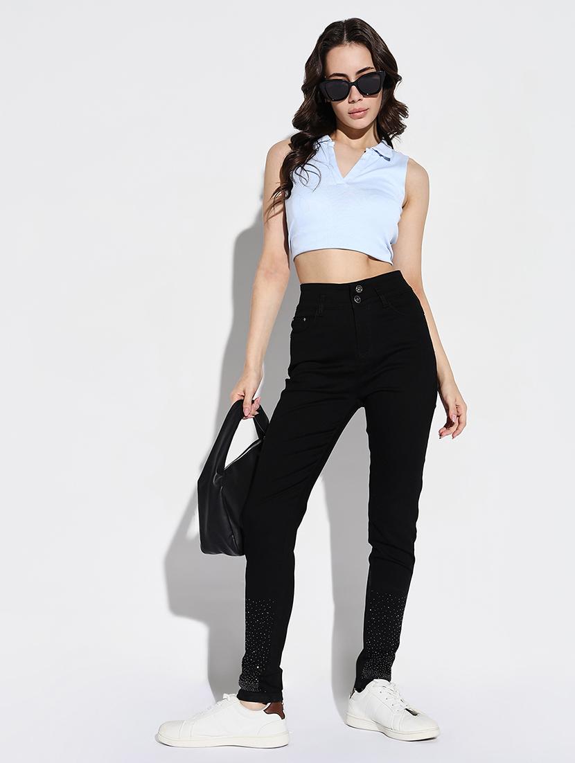 women solid skinny fit denim jeans - 21632652 - Standard Image - 5