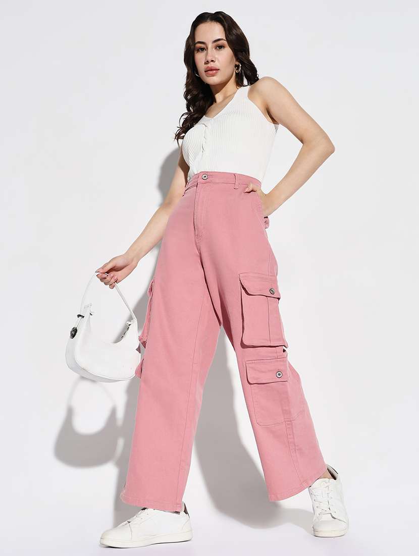 women plain high rise cargo - 21632653 -  Standard Image - 5