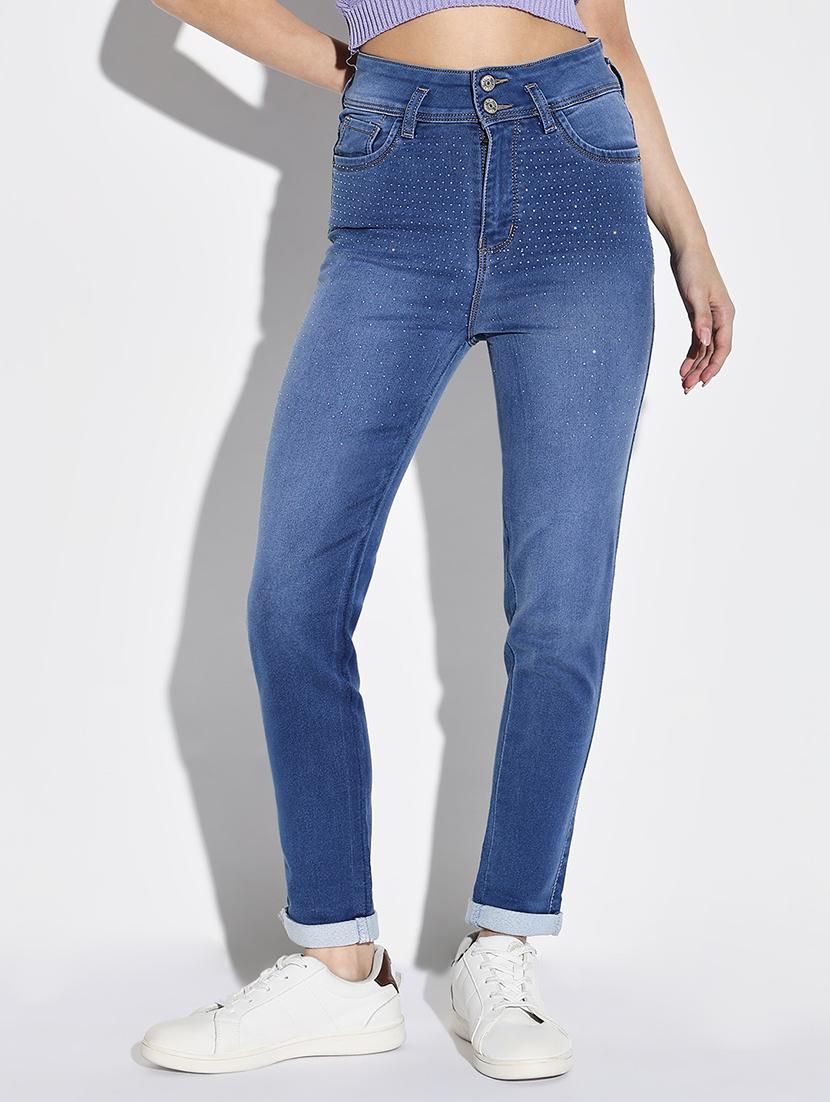 women plain slim fit denim jeans - 21632658 -  Zoom Image - 0