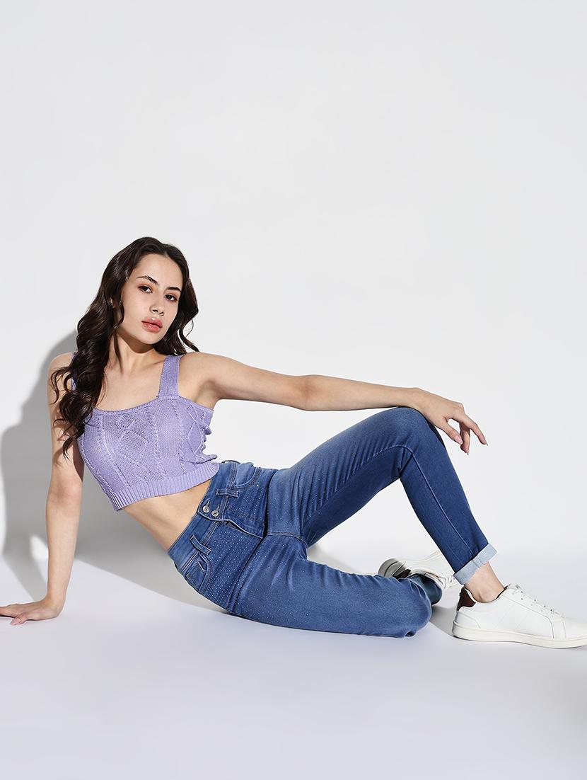 women plain slim fit denim jeans - 21632658 - Standard Image - 5