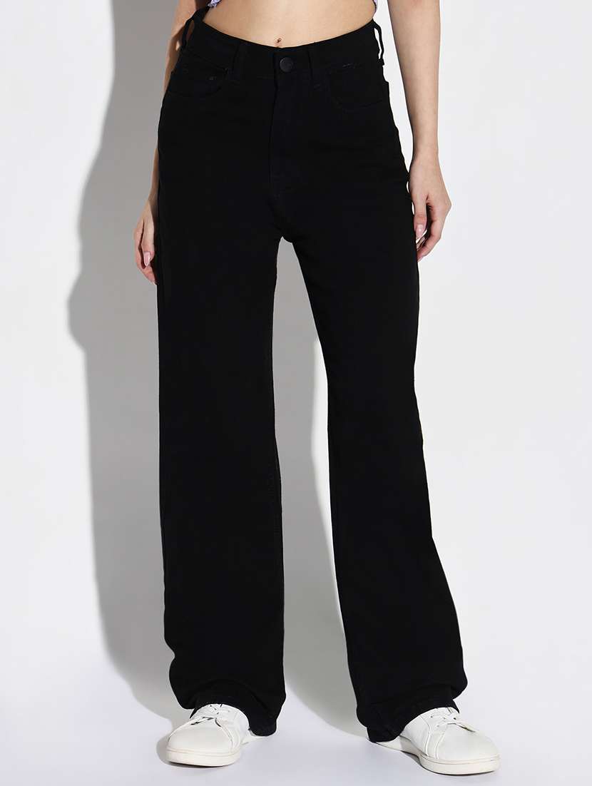 women plain wide leg denim jeans - 21632660 -  Zoom Image - 0