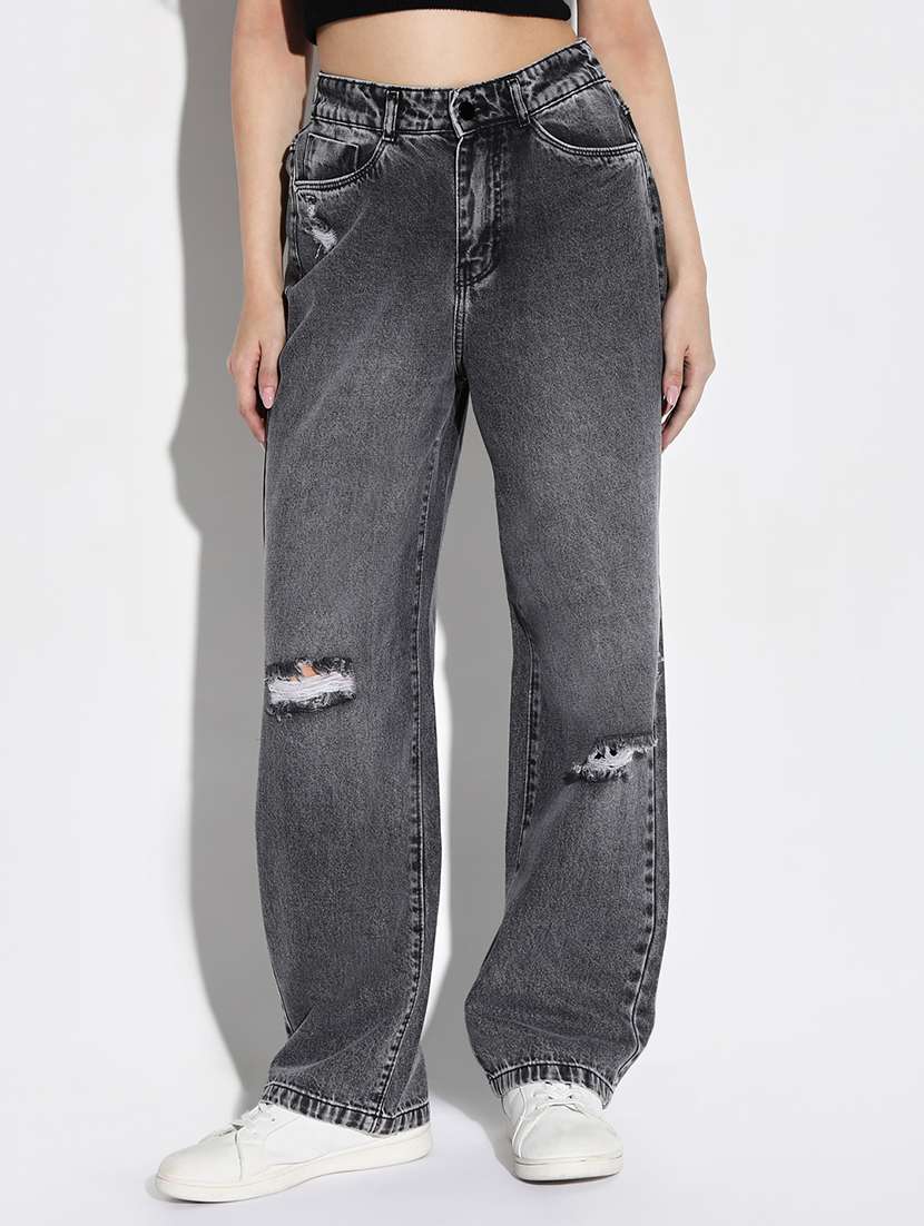 women distress mid rise denim jeans - 21632667 -  Zoom Image - 0
