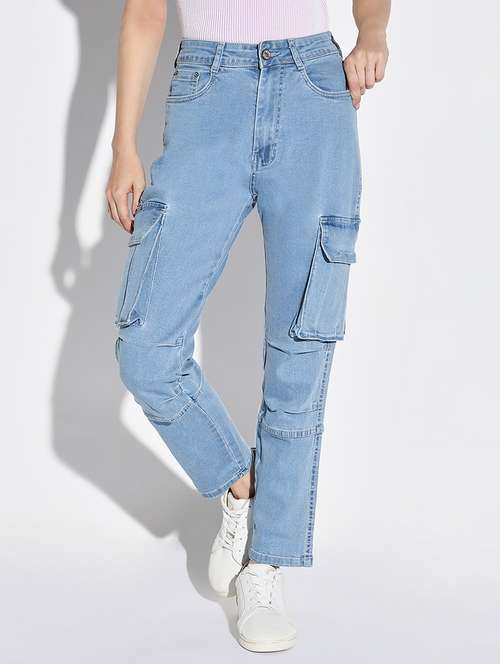 women plain high rise cargo - 21632668 -  Standard Image - 0