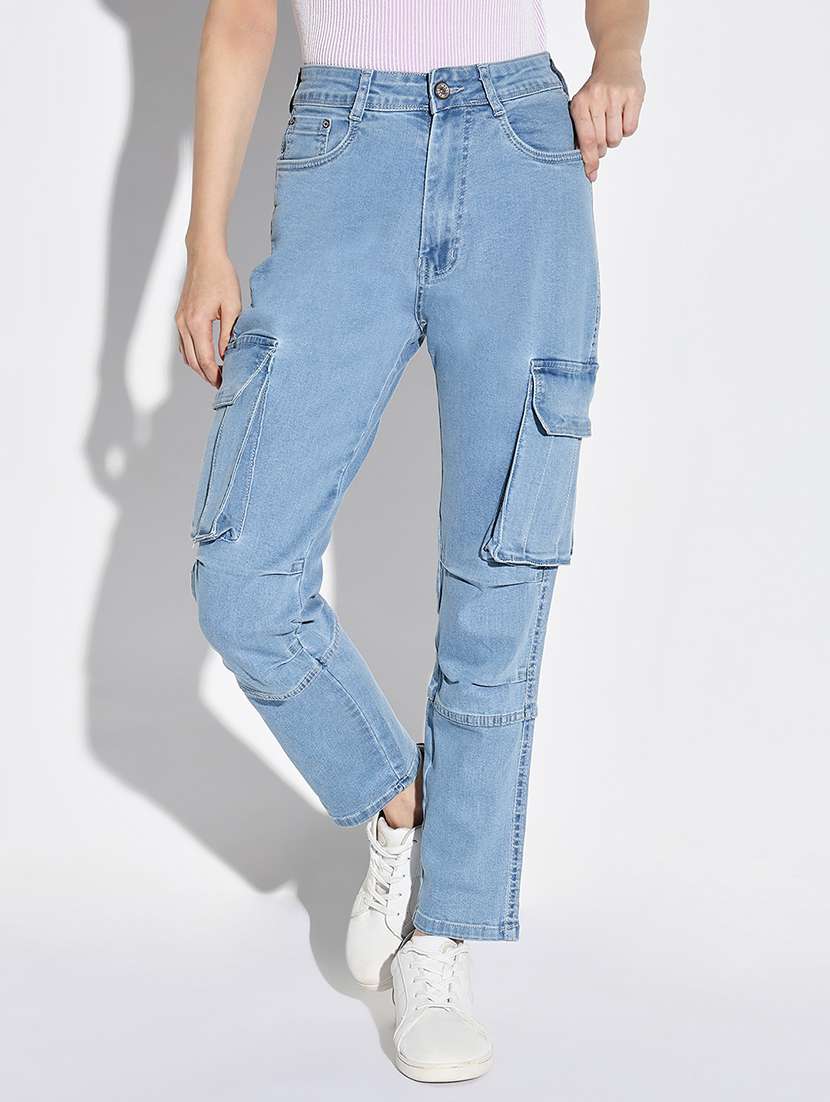 women plain high rise cargo - 21632668 -  Zoom Image - 0