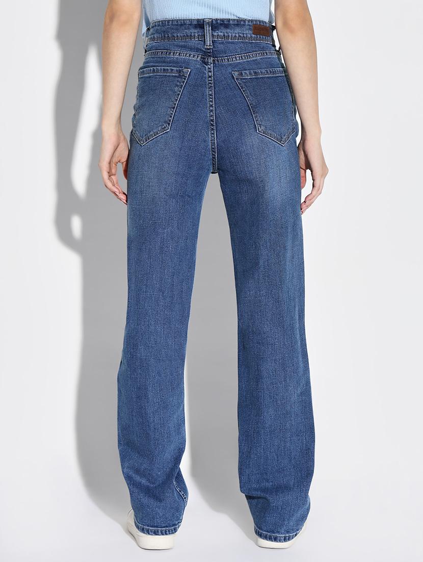 women plain high rise denim jeans - 21632677 - Standard Image - 3
