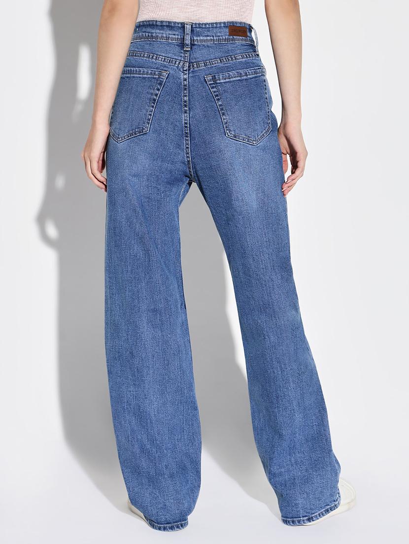 women solid high rise wide leg jean - 21632683 - Standard Image - 3