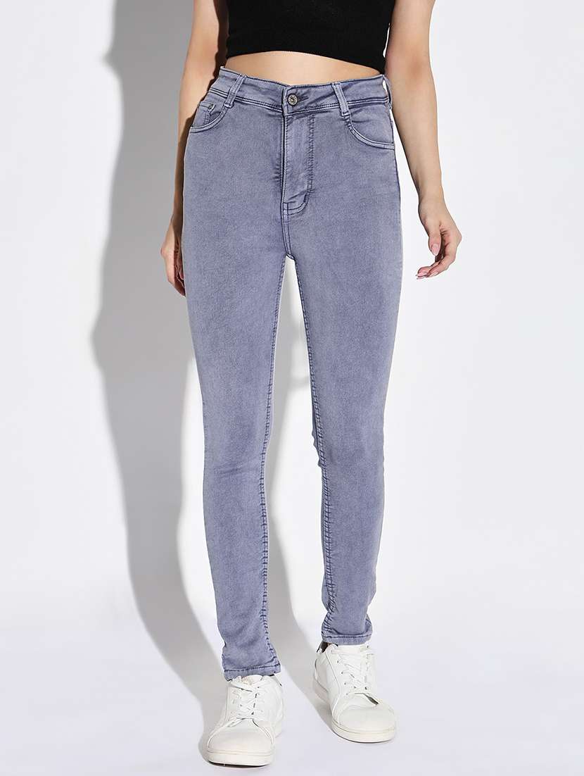 women plain skinny fit denim jeans - 21632692 -  Zoom Image - 0