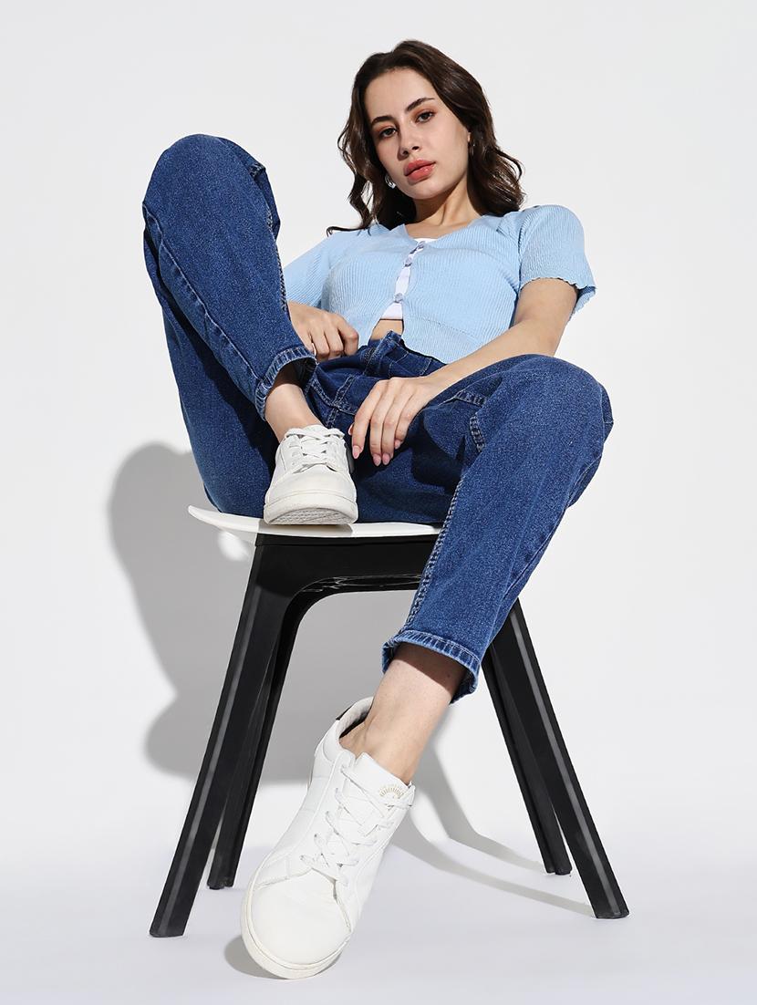 women plain mid rise denim jeans - 21632694 - Standard Image - 5
