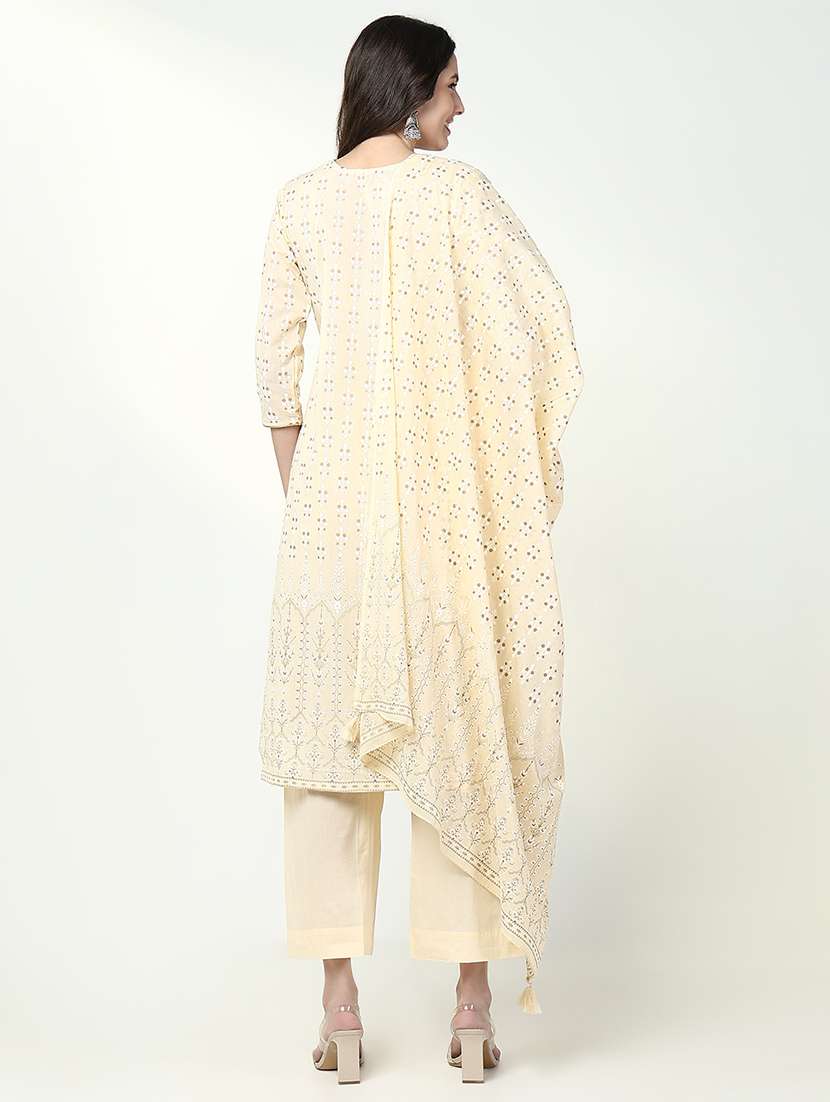 women three quarter sleeve kurta pant with dupatta set - 21632699 -  Standard Image - 5