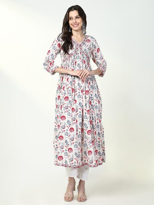 women white floral printed anarkali kurta - 21632742 -  Standard Image - 0