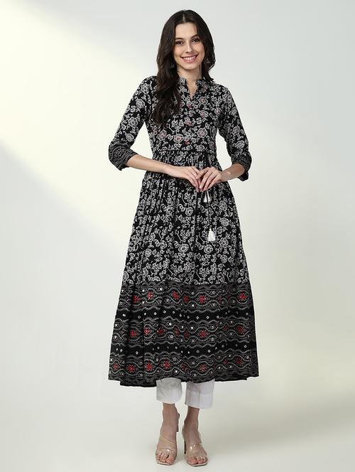 women black floral printed anarkali kurta - 21632748 - Standard Image - 0