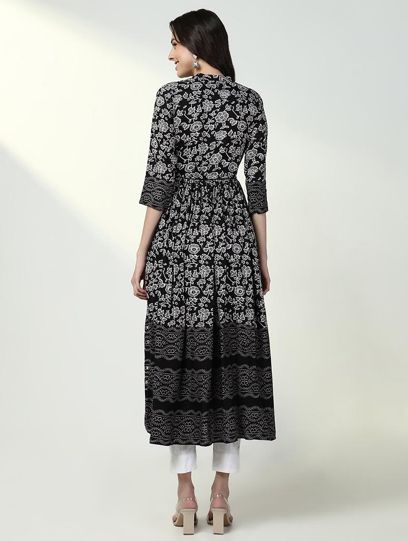 women black floral printed anarkali kurta - 21632748 - Standard Image - 5