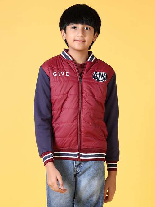 boys color block long sleeve quilted jacket - 21632830 -  Standard Image - 0