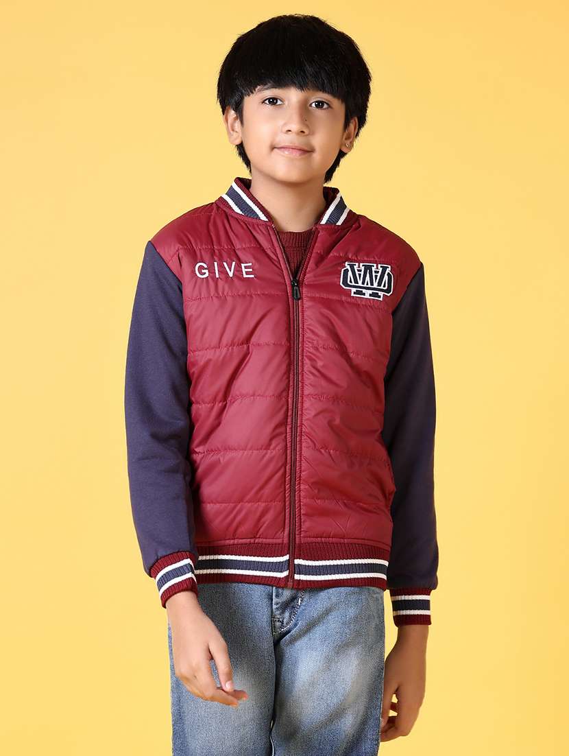 boys color block long sleeve quilted jacket - 21632830 -  Zoom Image - 0