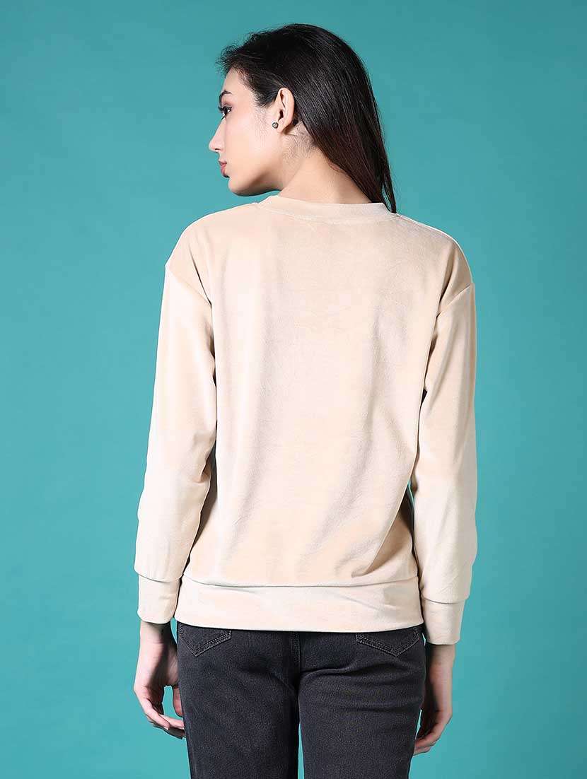 women chest print long sleeves sweatshirt - 21632832 -  Standard Image - 3