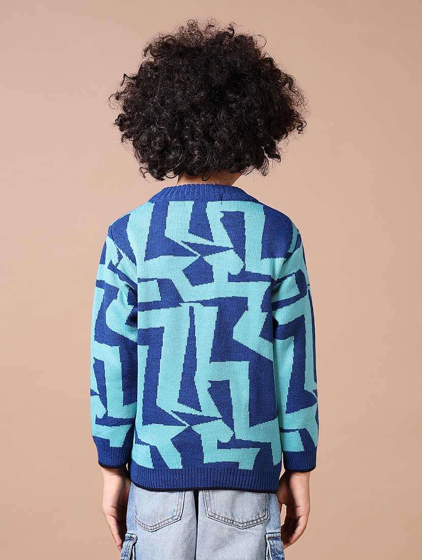 boys self design long sleeve sweater - 21632865 -  Standard Image - 3