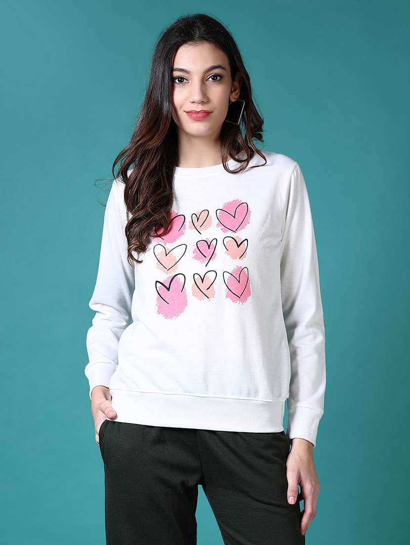 women front print long sleeve sweatshirt - 21632890 -  Zoom Image - 0