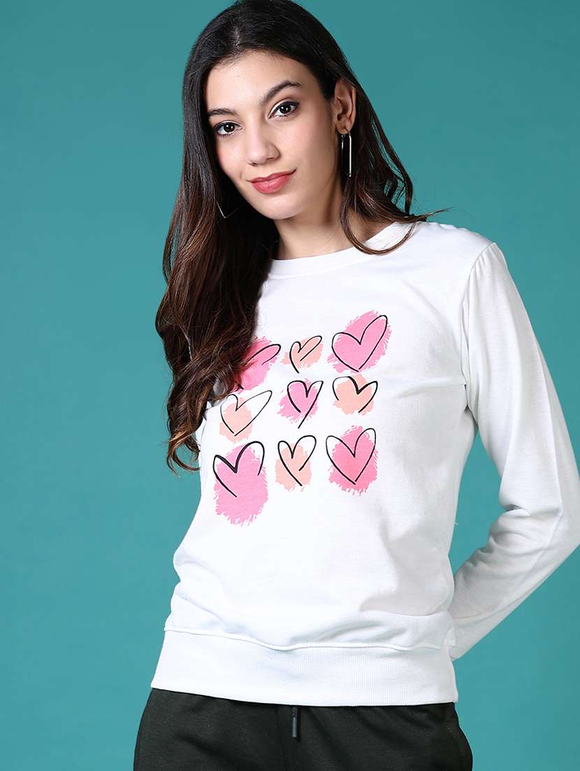 women front print long sleeve sweatshirt - 21632890 -  Standard Image - 3