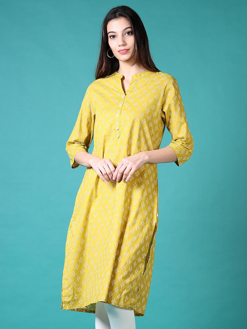 women floral mandarin neck straight kurta - 21632892 -  Zoom Image - 0