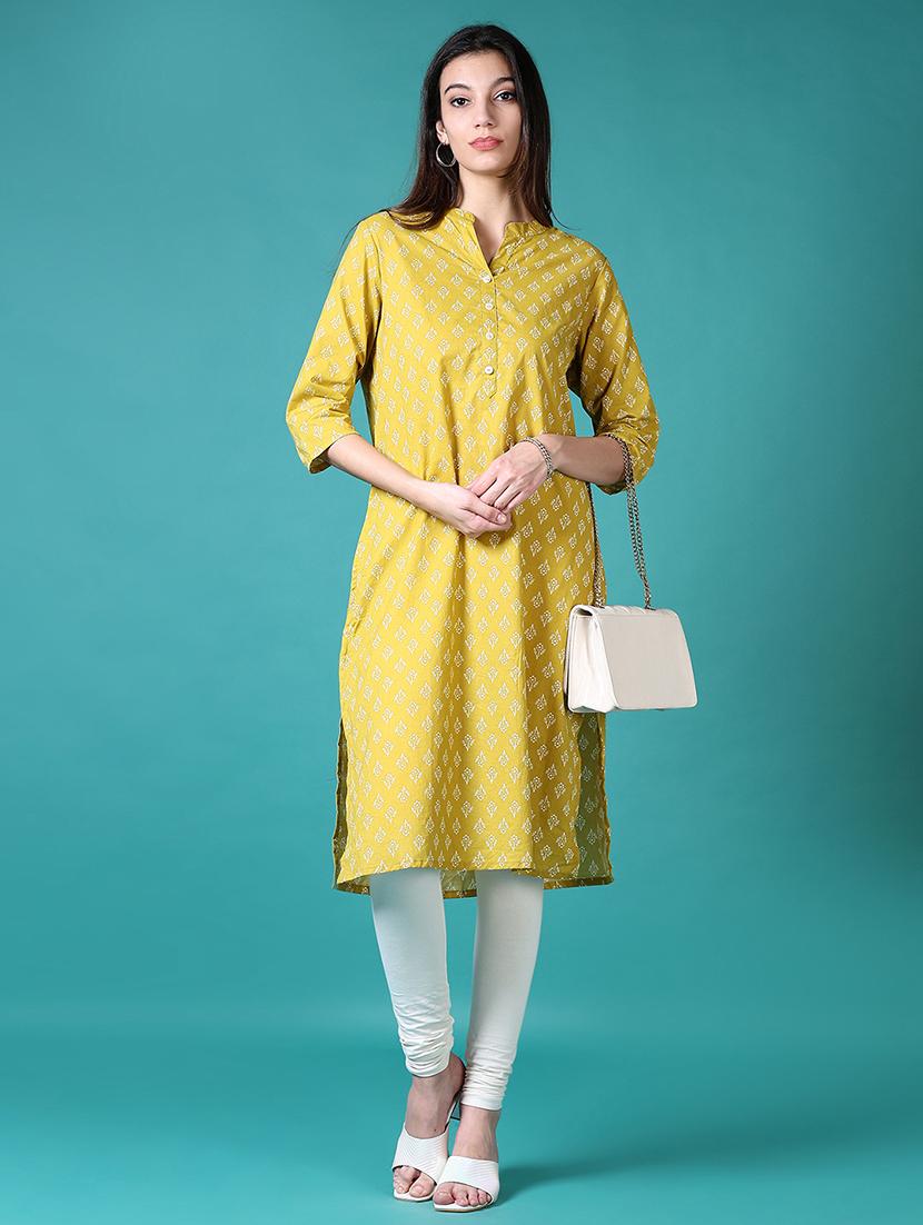 women floral mandarin neck straight kurta - 21632892 - Standard Image - 3