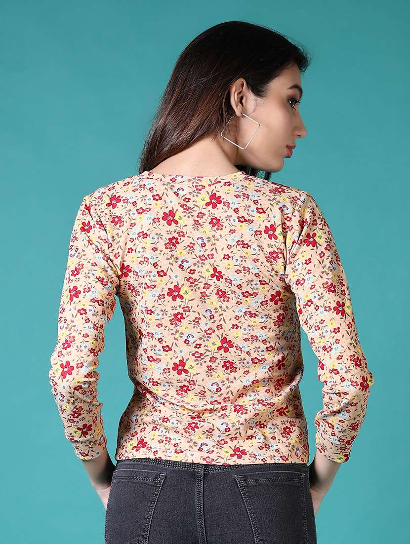 women floral printed long sleeve t-shirt - 21632926 -  Standard Image - 3