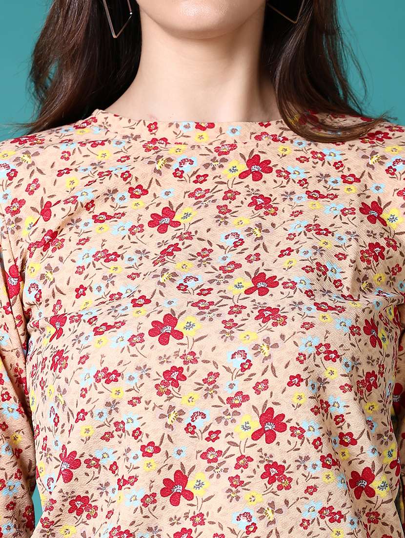 women floral printed long sleeve t-shirt - 21632926 -  Standard Image - 5