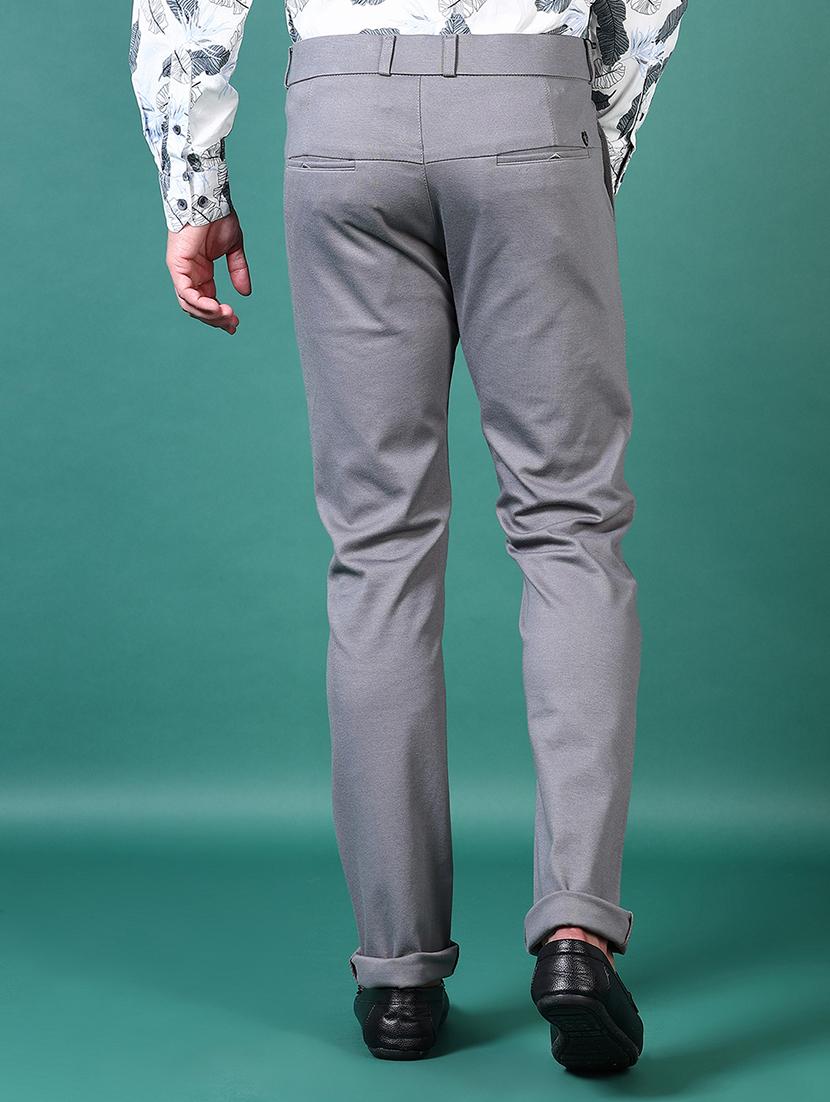 men solid flat front casual trouser - 21632939 - Standard Image - 3