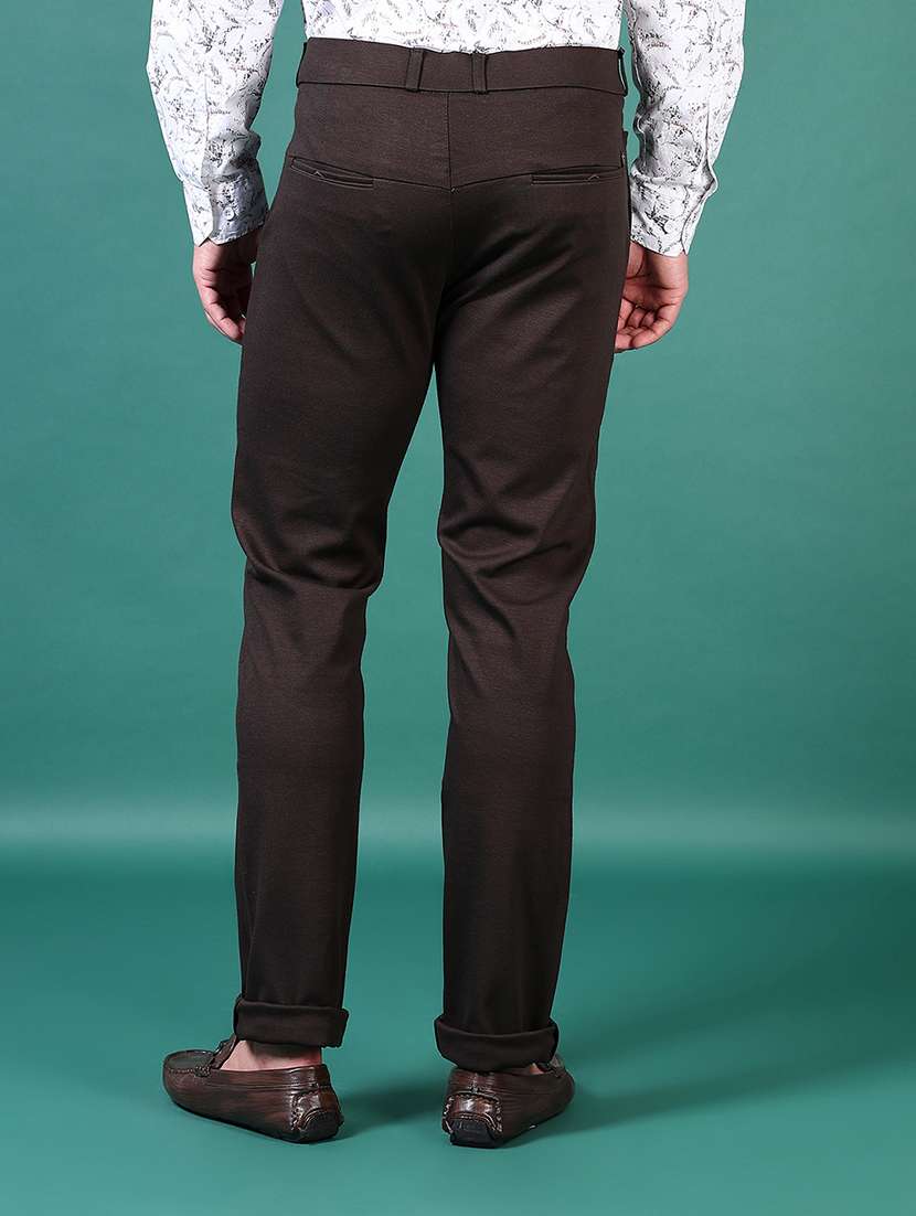 men solid flat front casual trouser - 21632943 -  Standard Image - 3