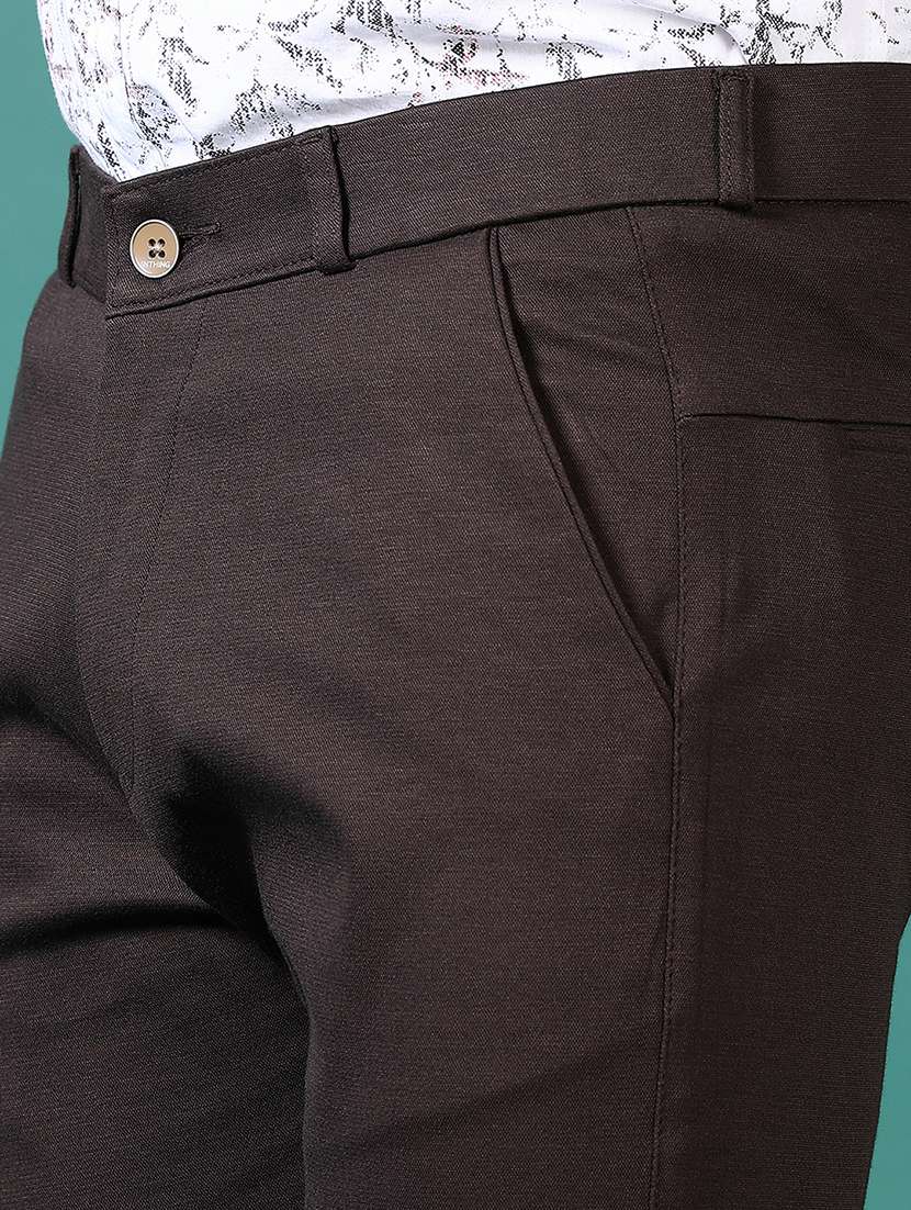 men solid flat front casual trouser - 21632943 -  Standard Image - 5