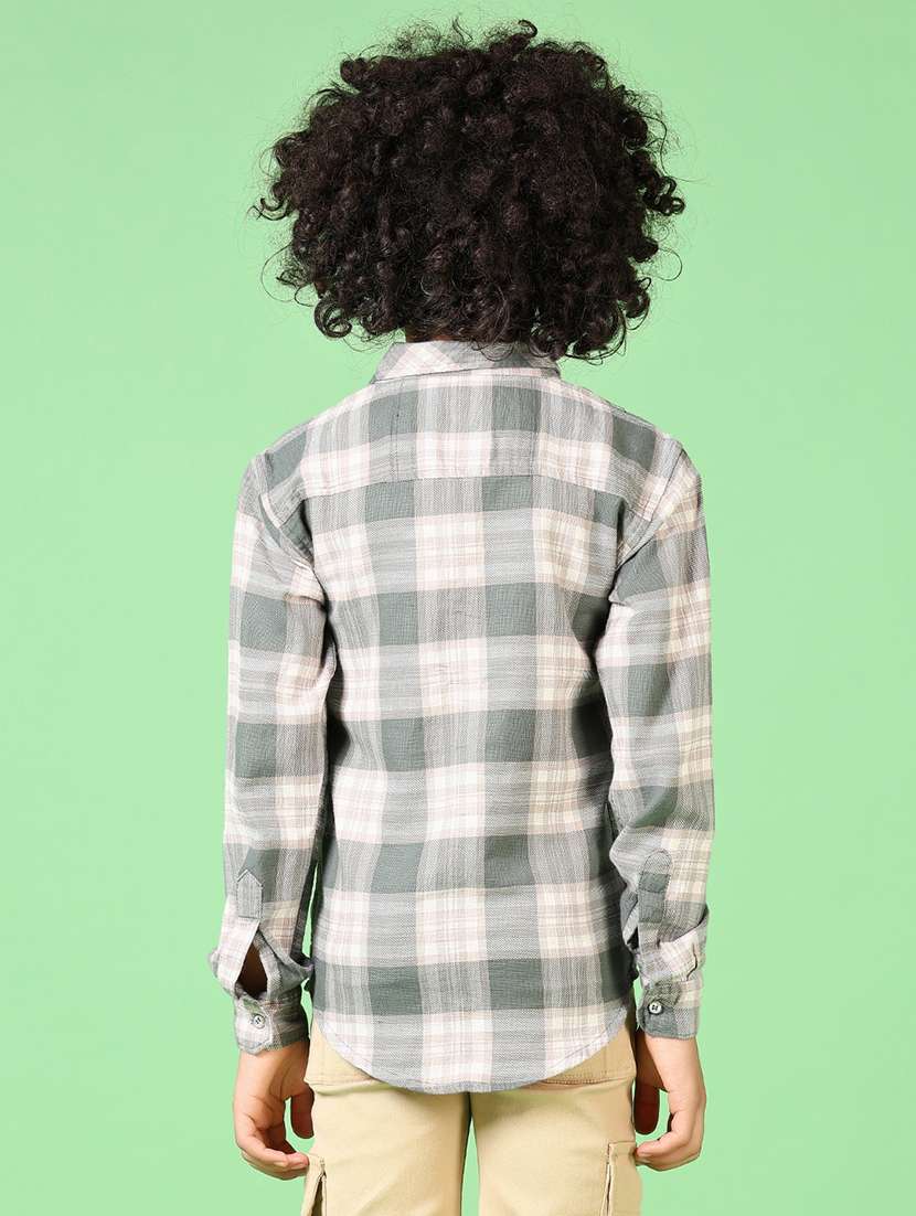 boys long sleeves checkered shirt - 21633267 -  Standard Image - 3