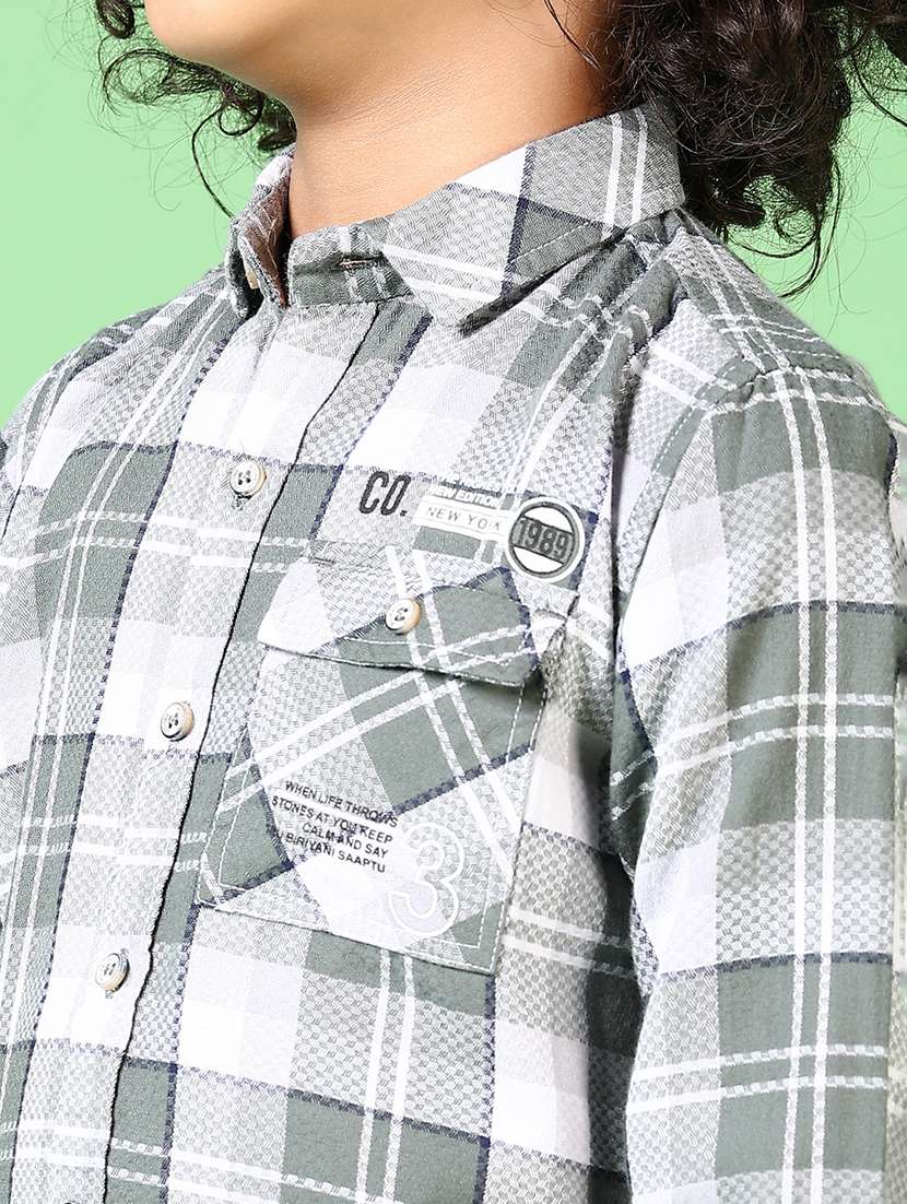 boys long sleeves checkered shirt - 21633272 -  Standard Image - 5